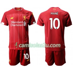 Camisolas de Futebol Liverpool MANE 10 Criança Equipamento Principal 2019/20 Manga Curta